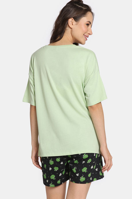 Rosaline Bon Appetit Knit Cotton Shorts Set - Black Beauty — image 3